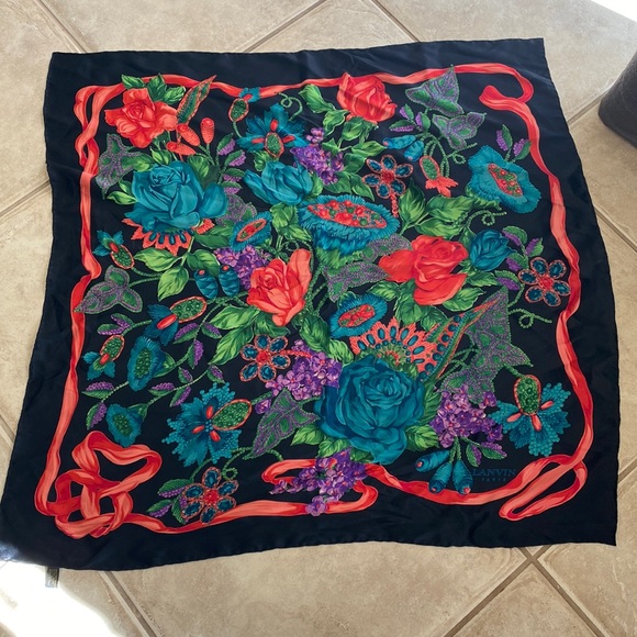 Lanvin Accessories - Lanvin Paris Silk Floral Scarf 🧣